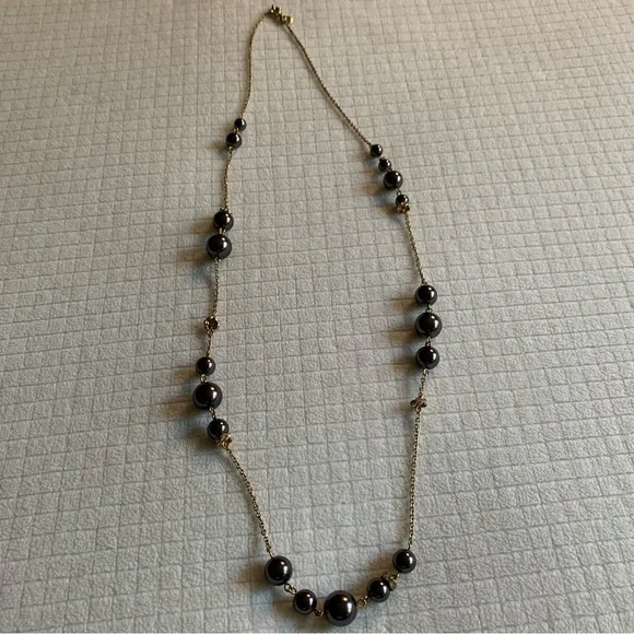 J.Crew gunmetal spheres long necklace - Picture 4 of 8